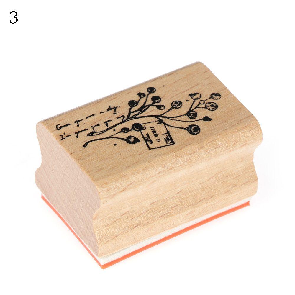 For Letters Diary Craft Grass Plants Wooden Rubber Stamps Vintage Craft Scrapbooking DIY