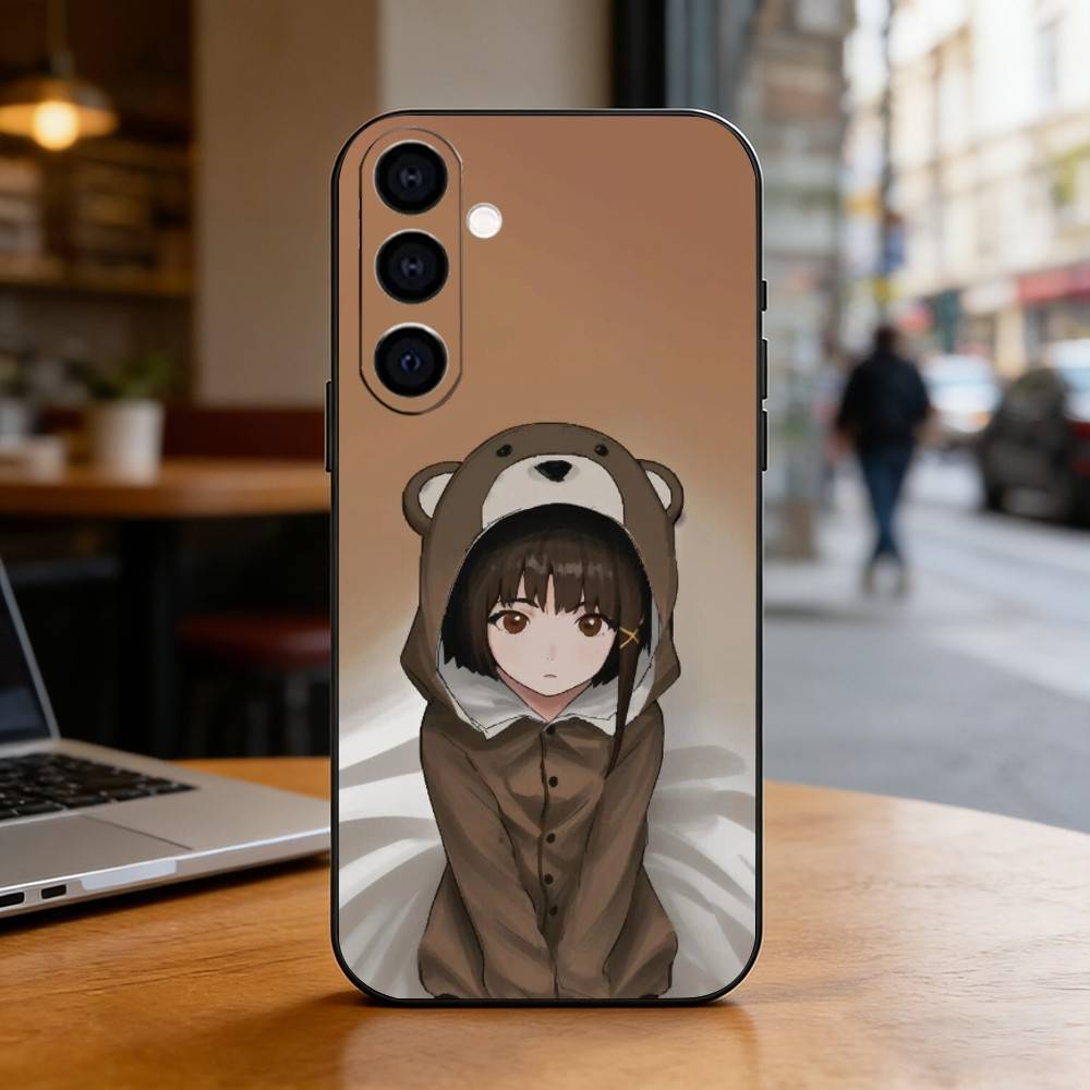 Anime serial Experiments Lain Phone Case For Samsung Galaxy A73,A72,A71,A70,A53,A52,A51,Others Soft Black Cover
