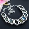 Labradorite Gemstone Handmade 925 Sterling Silver Jewelry Necklace 18" KG-1630
