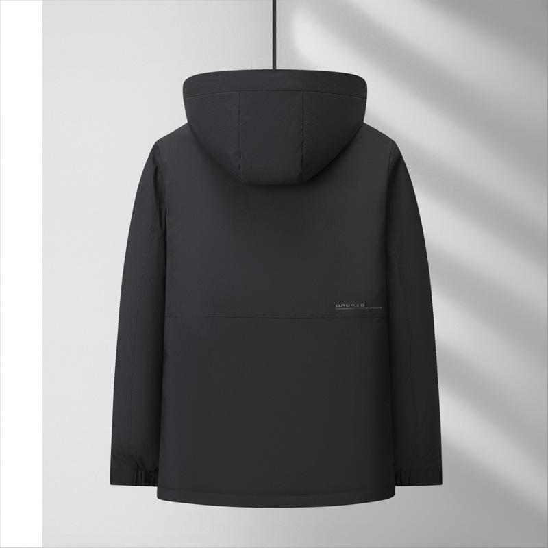 Мужская зимняя куртка-пуховик с капюшоном, белая куртка-пуховик с утиным пухом