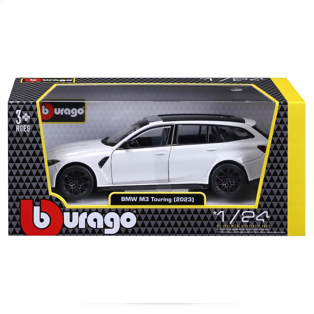 Bburago 1/24 BMW M3 Touring 2023 Белый / Металлическая миниатюрная модель автомобиля, Готовая модель 18-21112 WT