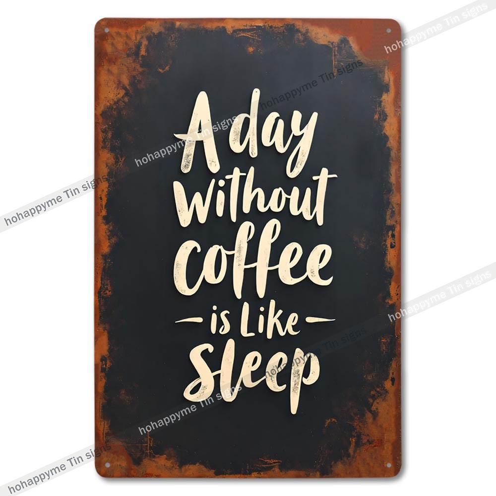 Retro Coffee Metal Tin Sign Vintage Wall Art Decor Grinder Decorative Kitchen Dining Room Home Decor Gift Idea