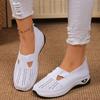 Women's Cut-out Sneakers Casual Breathable Slip On Walking Shoes Lightweight Outdoor Flat Shoes for Spring and Summer