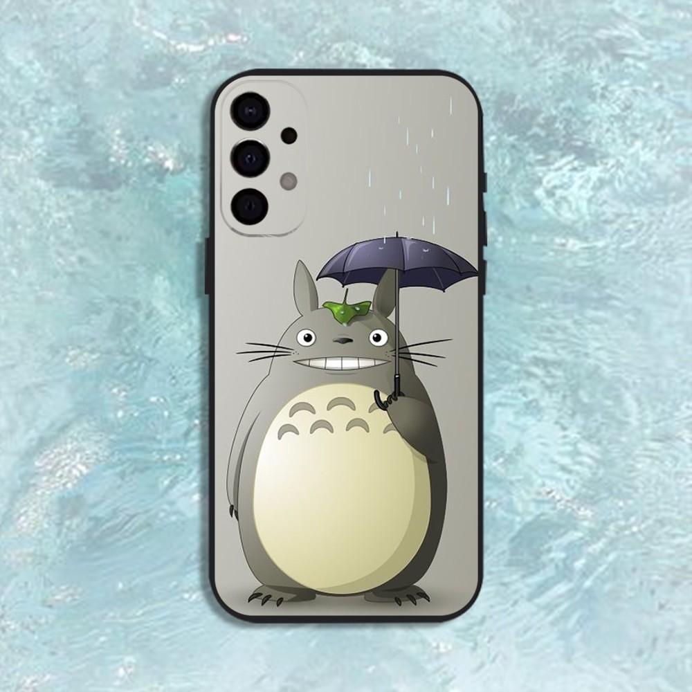 Аниме Т-Тоторо-ЕС Милый чехол для телефона Samsung S25, S24, S21, S22, S23, S30, Ultra, S20, Plus, Fe, Lite, Note, 10, 9, 5G Черный чехол