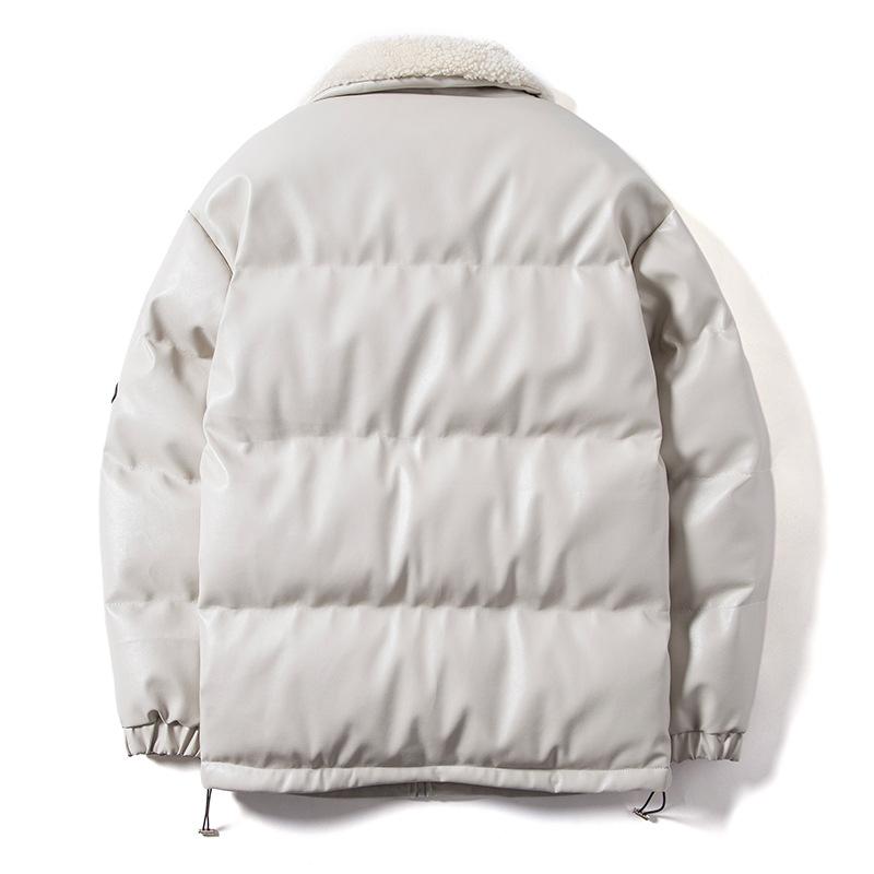 Зимняя кожаная одежда с хлопковой подкладкой, мягкая кожа PU, парная кожаная одежда, мужские и женские одинаковые куртки с хлопковой подкладкой, кожаные куртки