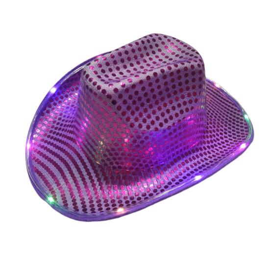 Светодиодная ковбойская шляпа в стиле ретро-вестерн, 9 цветов, доступны для рождественских вечеринок в ночных клубах