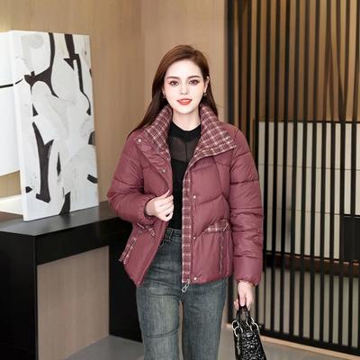 Зимняя мода Короткое стеганое пальто Женское Теплое Толстое Хлопковое Пальто Приталенного Силуэта Повседневная Стильная Верхняя Одежда