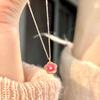 New Peach Blossom Necklace Female Pink Gentle Fairy Ins Niche Design Temperament Advanced Sense Sweet Collarbone Chain