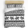 Пододеяльник с изображением черепахи в черно-белом этническом стиле из 3 предметов, комплект постельного белья для дома, пододеяльник, наволочки, комплект постельного белья без простыни