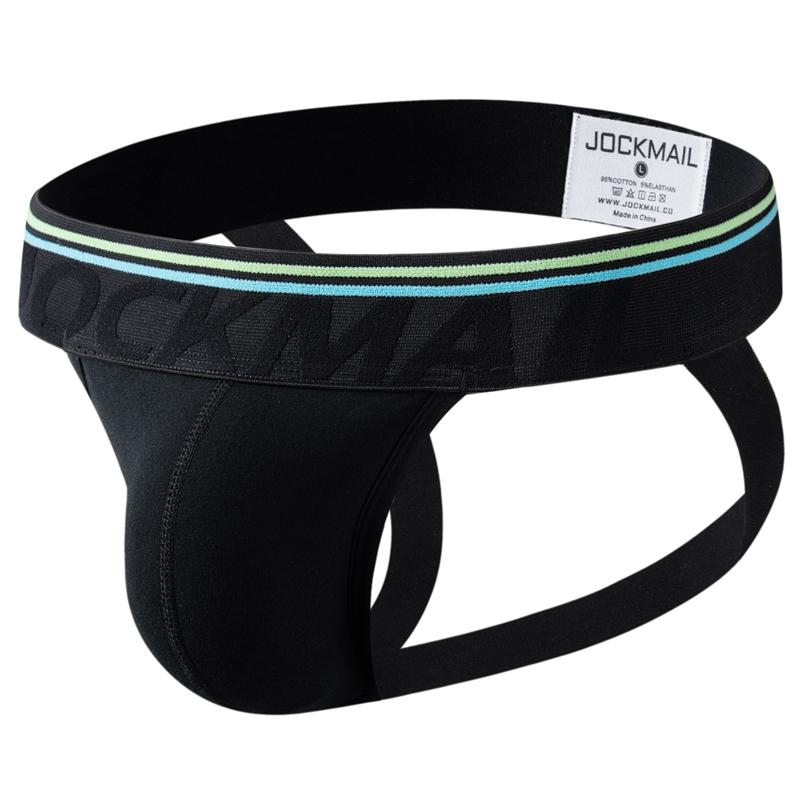 JOCKAMIL Cotton Gay Jockstraps Black Sexy Home Leisure Men Underwear Low-Rise Style Breathable Eco-Friendly Quick Boxer Briefs