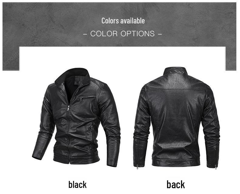 Мужская куртка из искусственной кожи для мотоцикла на осень/зиму - плюс бархат, молодежная повседневная, доступны большие размеры