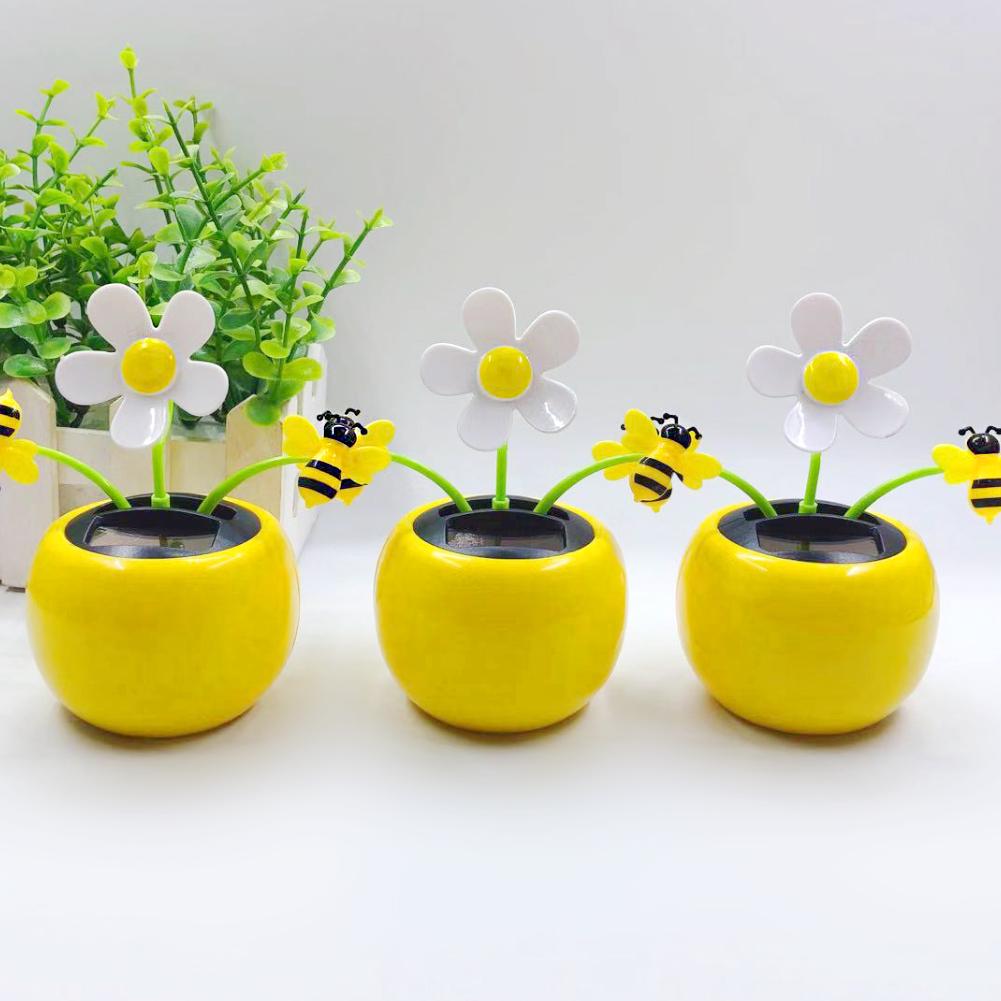 Креативный пластиковый цветок на солнечной энергии, автомобильный орнамент, флип-клапан, горшок, качели, детская игрушка