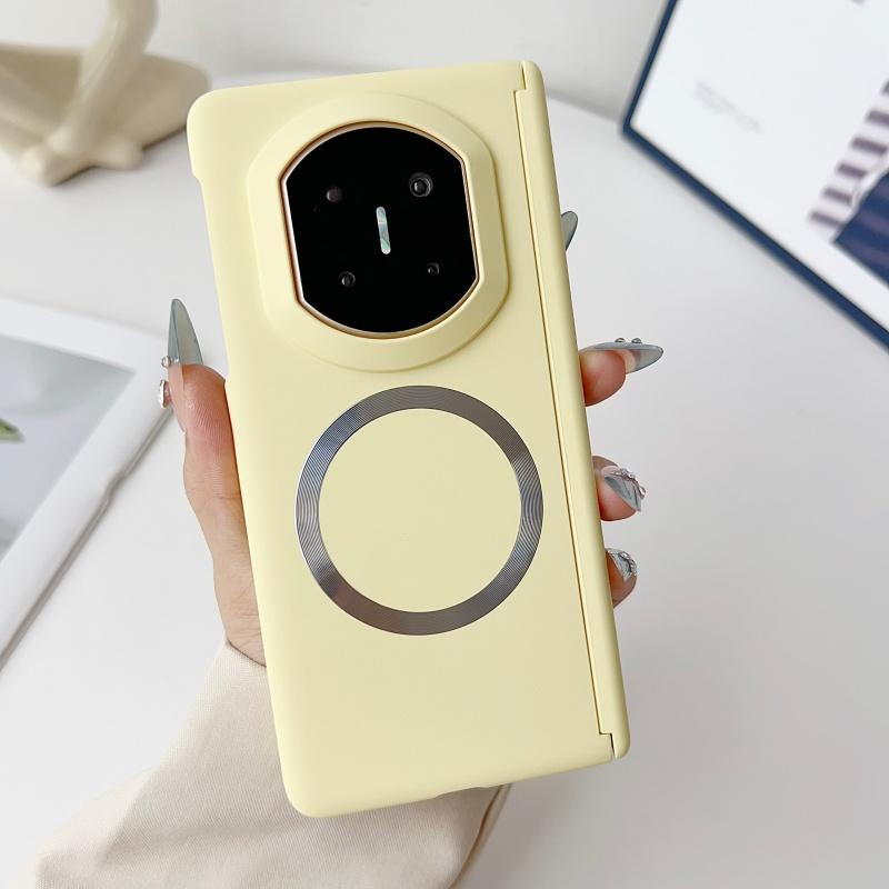 Чехол для Huawei Mate X7 Защита шарнира Масляное покрытие Мягкое прикосновение Однотонный Магнитная защитная рамка экрана