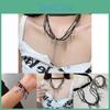 Dark Punk Cross Style Necklace Geometric Shape Tassel Choker For Souvenir Travel