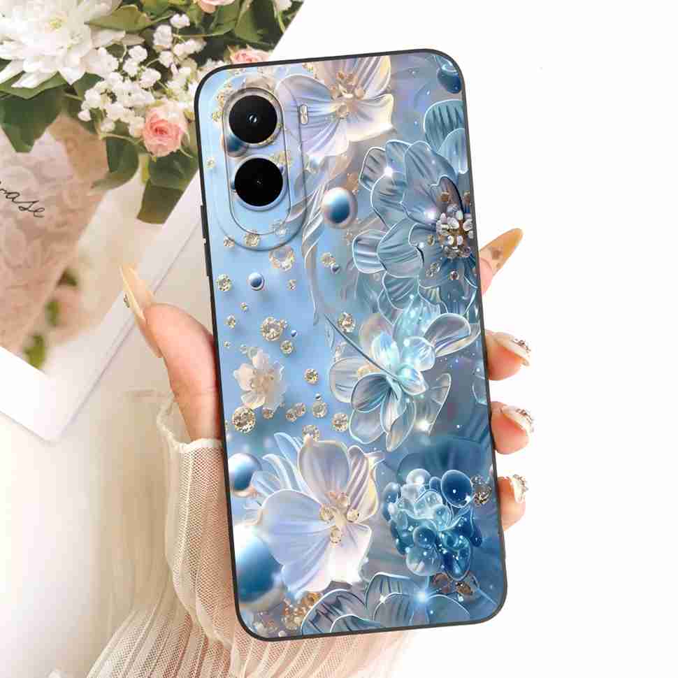 Silicone Case For Xiaomi Poco M7 4G Case Cute Cat Flowers Soft Slim Phone Cases For Xiaomi Poco M7 PocoM7 4G Cover Bumper
