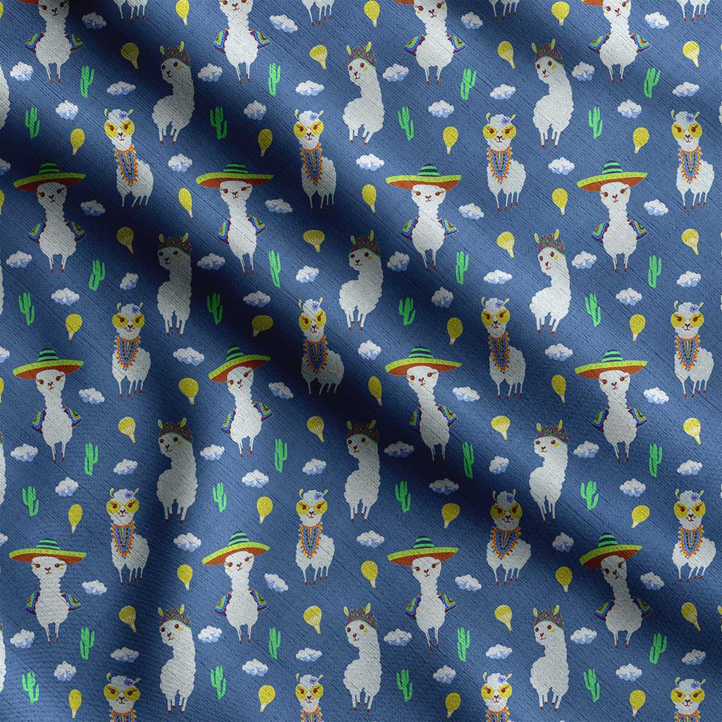 Soimoi Llama Alpaca Print,  Cotton Cambric, Quilting Fabric Sold by The Yard 42 Inch Wide, Medium Weight Cotton Fabric, Sewing  Supplies,