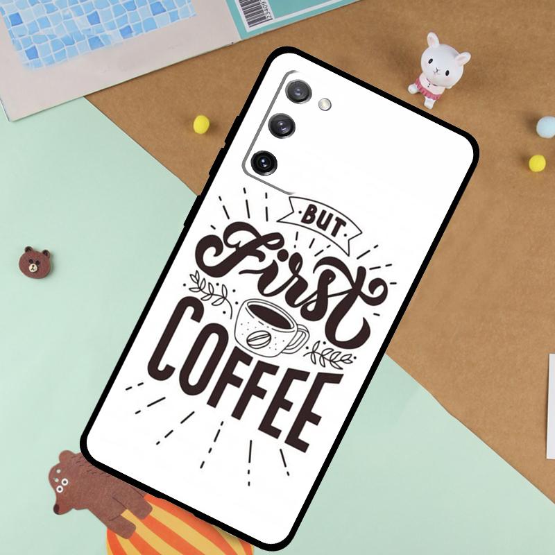 OK but first coffee Case For Samsung Galaxy S23 S22 Ultra S21 S20 FE S8 S9 S10 Note 10 Plus Note 20 Ultra Cover