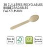 Lot de 30 cuillère à café en bois pour pique-nique Fackelmann Move ref. 31025