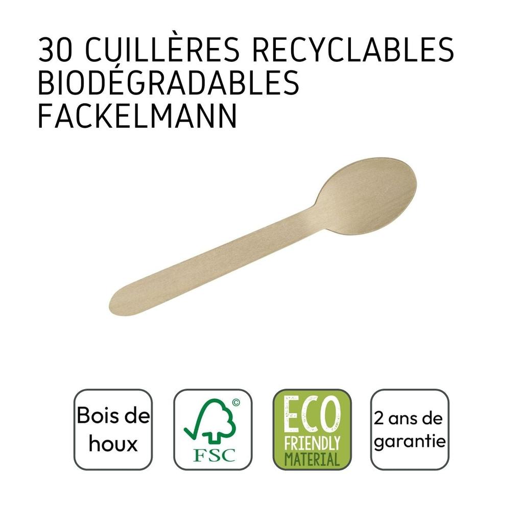 Lot de 30 cuillère à café en bois pour pique-nique Fackelmann Move ref. 31025