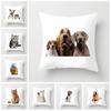 Чехлы для подушек с изображением собак и кошек, декоративные чехлы для подушек, украшения для гостиной, полиэстеровая подушка для дивана, теплая семейная наволочка 45x45 см