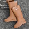 Women Tall Waterproof Rain Boots Non Slip Outdoor Garden Wellington Shoes Sizes 36-41 for Walking Travel and Daily Wear