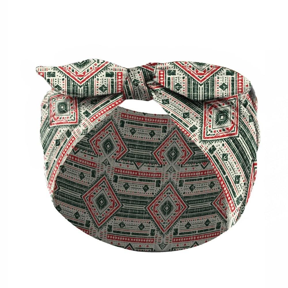 Wide Boho Print Headband Elastic Turban Headwear Casual Bohemian Hair Bands  for Yoga Biker