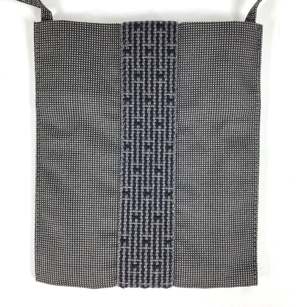 HERMES Her Line Pouch Pochette Crossbody Shoulder Bag polyester / polyamide gray