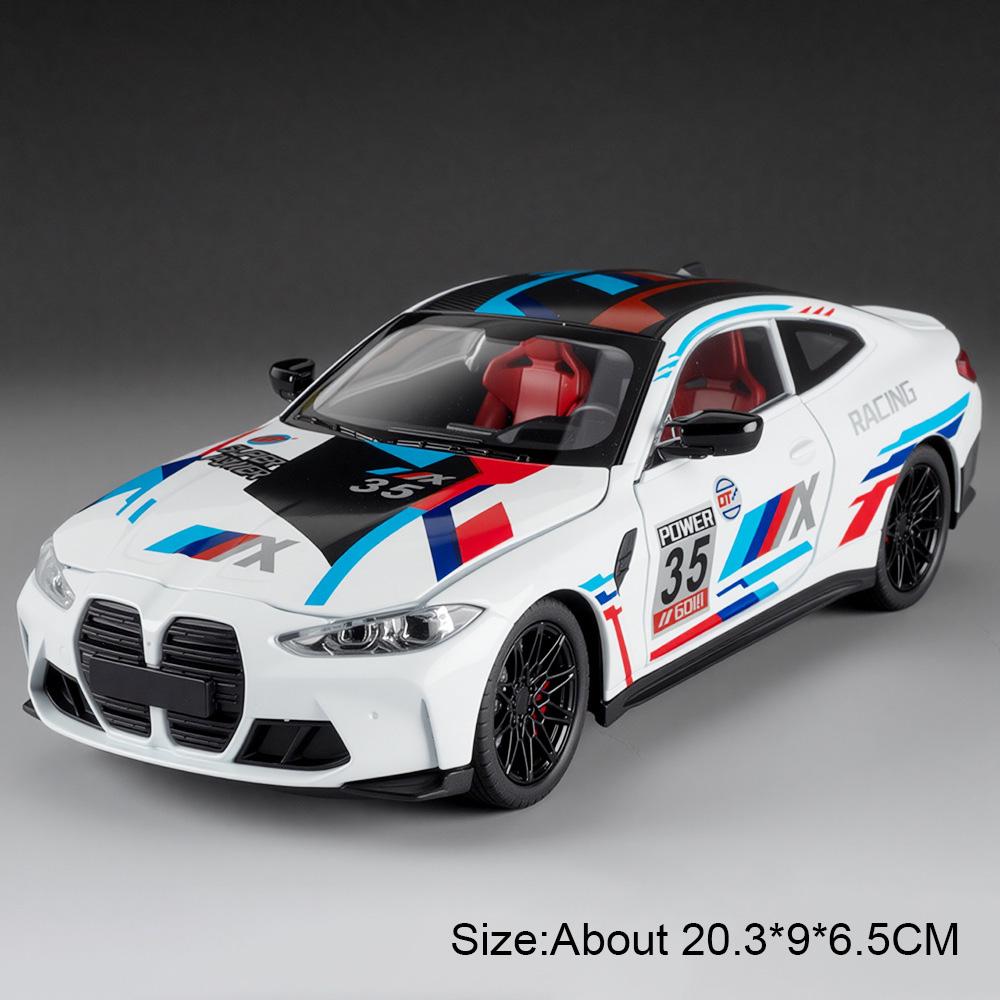 1:24 Scale M4 325li Car Alloy Diecast Model Toy Wheel Steering Wheel Suspension Doors Opened Vehice Models Toys Fashion Gift