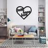 Heart Shaped Family Logo Heart Shaped Metal Wall Art Metal Wall Sculpture Home Decor Hanging Wall Art Wall Decoration Artwork