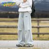 Мужские и женские свободные брюки весна-осень Y2K повседневные мешковатые широкие брюки на шнурке брюки спортивные брюки для мужчин корейская одежда