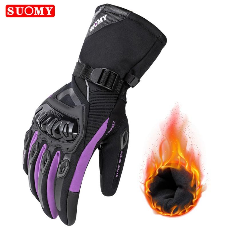 SUOMY Winter Motorcycle Gloves Touchscreen Compatible Waterproof Windproof Thermal Long Riding Men Women