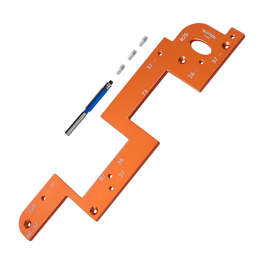 Handle Free Slotting Tool Aluminum Alloy Wood Grooving Guide Slot Positioning Tool for Kitchen Cabinet Closet Door Wardrobe