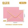 50/100Pcs A6 Envelopes 4x6 Card V Flap Envelope Round Edge Valentine Envelopes with Gold Border for Office Wedding Invitations