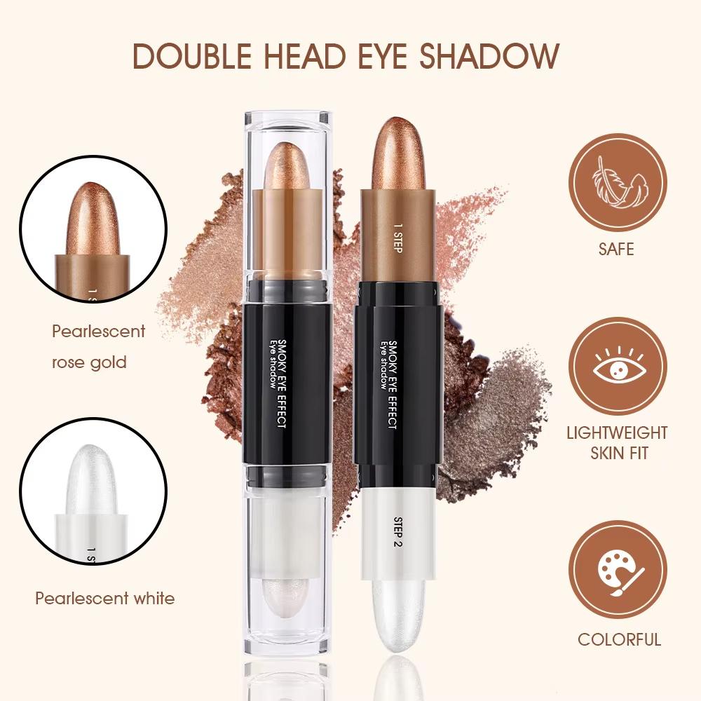 Двойная головка перламутровые тени карандаши палочки хайлайтеры мерцающие тени карандаш с подводкой для глаз женская косметика черный серый