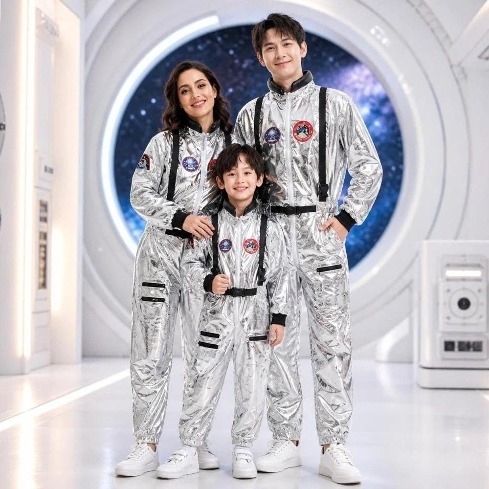 Jumpsuit Style Spacesuit Silver Cosplay Costume Couple Costume Space Suit Stage Performance