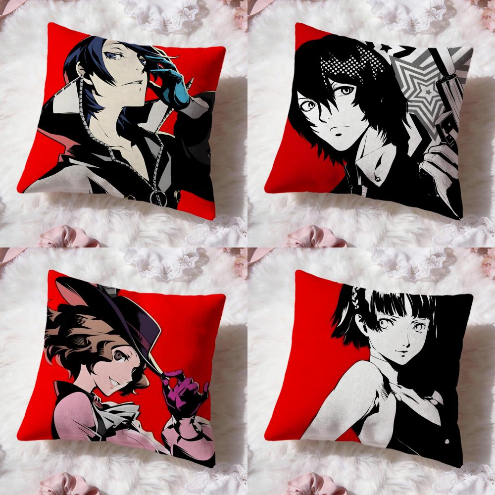 Игра p-Persona 5 Наволочка Премиум Комфорт Двусторонняя Наволочка - Дизайн Два в Одном для Любой Комнаты и Салона Автомобиля