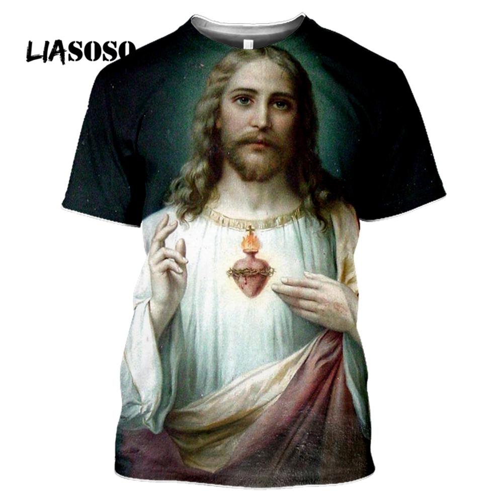 Anime Dieu 3D Impression T-shirt Jésus Décontracté Streetwear Hommes Harajuku Mode Camisetas Hombre Haut À Col Rond T-shirts… Voir plus