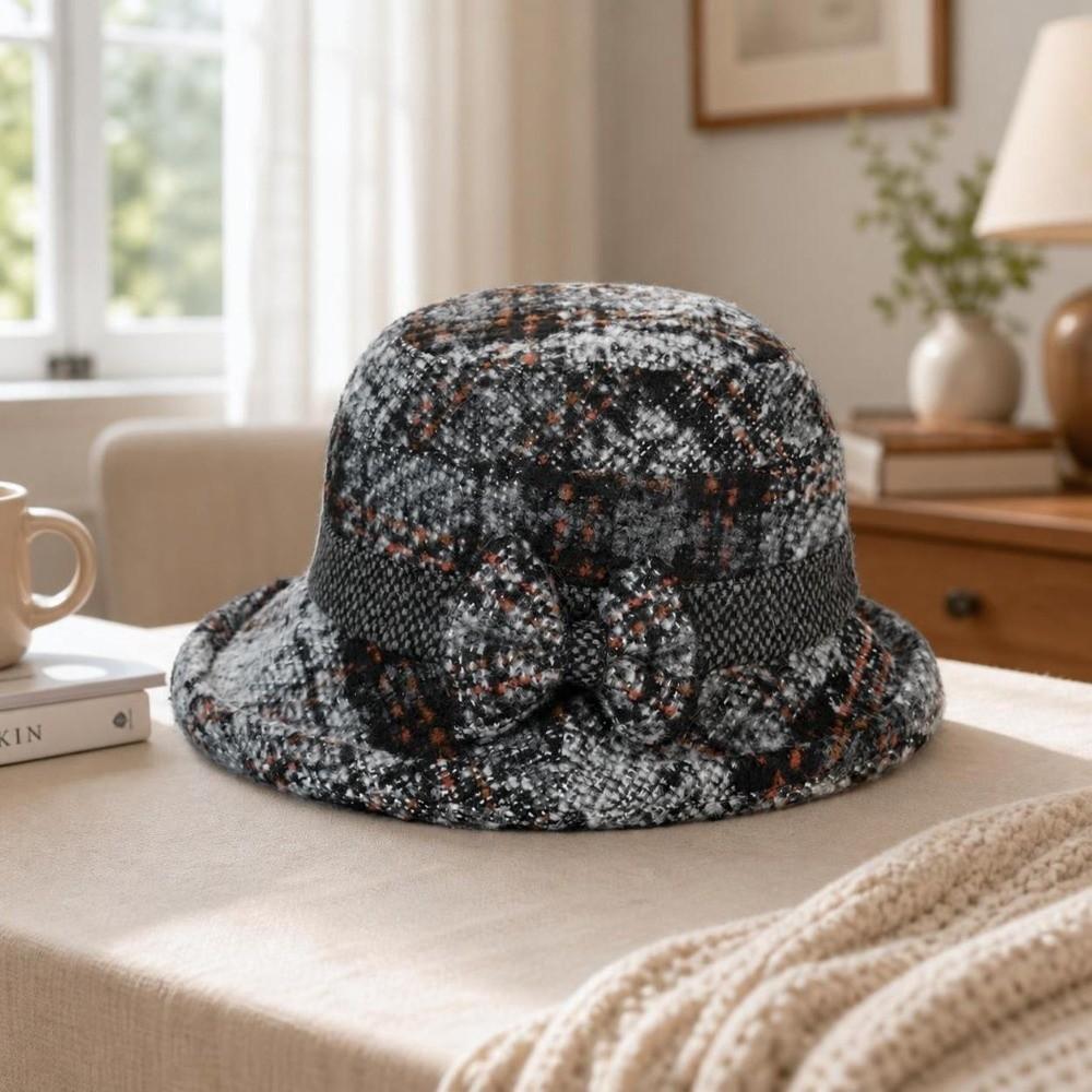 Thickened Warm Women's Woolen Knitted Hat Windproof Bowler Hat Fashion Fisherman Hat For Ladies