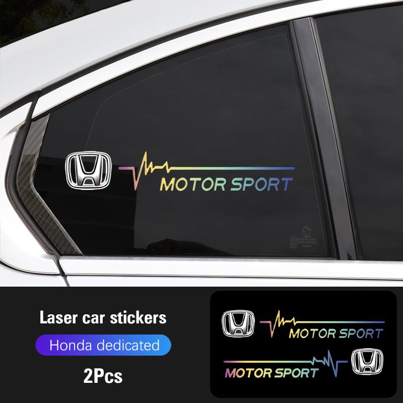 ABO2 2Pcs Car Window Sticker Auto Glass Decoration Stickers For Honda Civic Accord Fit Jazz Pilot CRV Odyssey Passport City Shuttle