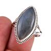 Natural Labradorite Gemstone 925 Solid Sterling Silver Jewelry Ring Size 10 E7F30