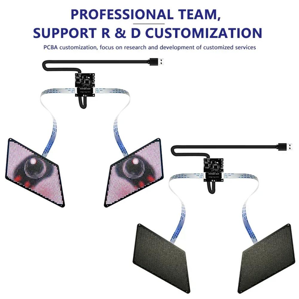 Светодиодный экран дисплея Eye, цветной RGB-дисплей, анимированная печатная плата для сумки, автомобиля, светодиодного рюкзака, рекламный щит O3Q5