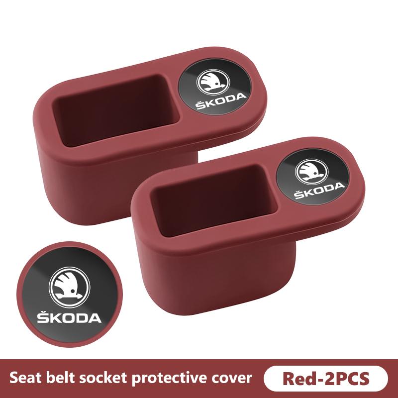 AAAAG1 Car Seat Belt Buckle Anchor Socket Anti-collision Protect Cover For Skoda Rapid Octavia Derivative Enyaq-iV VisionS Yeti Scala