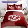 Manchester United FC Printed 3PCS Bedding Set Breathable Duvet Cover with Pillowcases Decorative Bed Linen for Bedroom Home