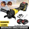 3 Speed 125mm Brushless Electric Angle Grinder 388VF Rechargeable Grinding Cutting Power Tool for 18V Battery