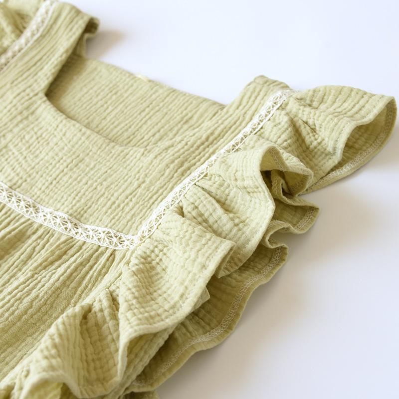 Новые летние женские пижамы, шорты с короткими рукавами, комплект из двух предметов, креповый жилет из 100% хлопка + шорты, милая домашняя одежда, комплект из двух предметов