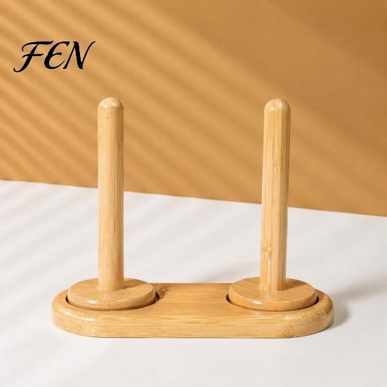 Double Axis Yarn Stand for Twin Threads Wooden Holder, Rotating Bamboo with Smooth Organizer DIY Crafts Spinning Base, Single-axis/Double-axis