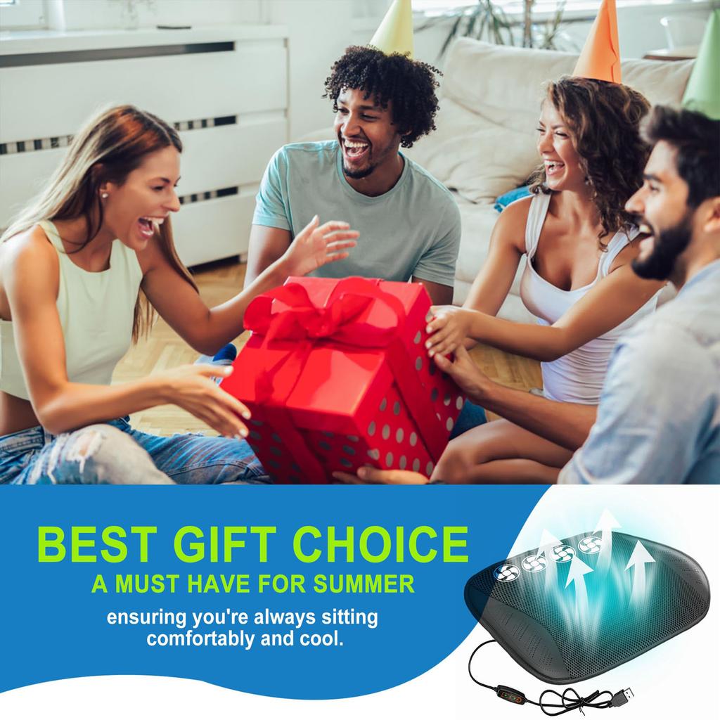 USB Подушка для сиденья, Вентилируемая накладка на сиденье 5 вентиляторов, Портативная подушка для стула, Универсальный охладитель сиденья для сиденья автомобиля, грузовика, для улицы