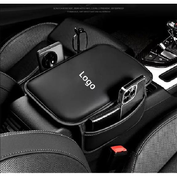 Car Armrest Cushion Cover Center Console Box Pad Mat with Pocket For BMW Leather