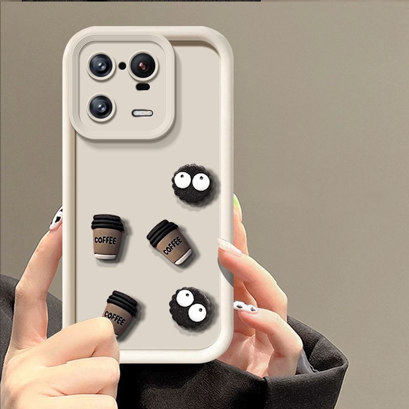 Cute Cartoon 3D Coffee Liquid Silicone Soft Case For Motorola E22 G10 G20 G30 G54 G9Play Lens Protective Cover Moto G14