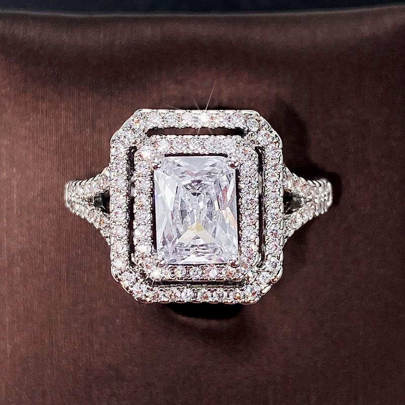 Huitan Fashion Square кубические циркониевые женские кольца современные модные свадебные помолвочные аксессуары вечности роскошные ювелирные изделия